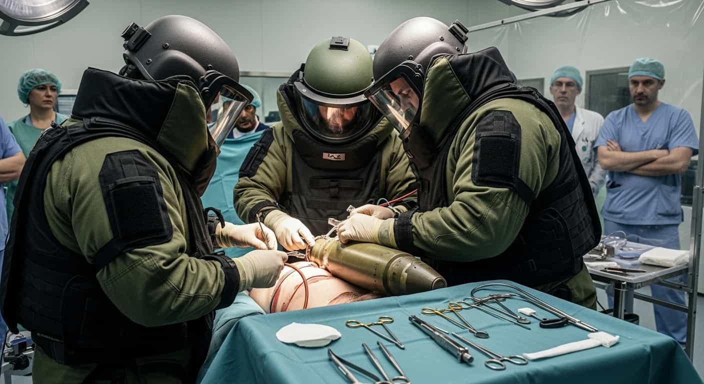 Niezwykły przypadek w szpitalu w Tuluzie: pacjent z pociskiem artyleryjskim wymagał interwencji saperów